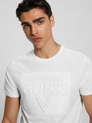 Guess Eco Embossed Tee Wit | GUESS-SN30608