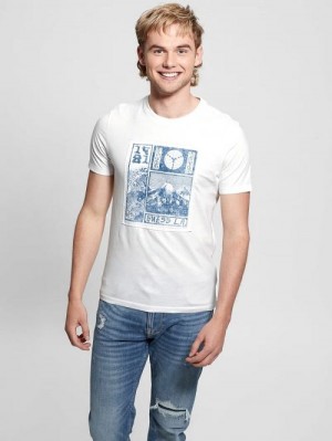 Guess Eco Embroidered Patch Tee Wit | GUESS-SN30542
