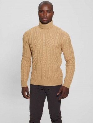 Guess Eco Evander Cable-Knit Sweater Beige | GUESS-SN31029