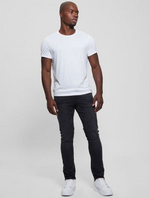 Guess Eco Finnley Zippered Tapered Jeans Zwart | GUESS-SN30448