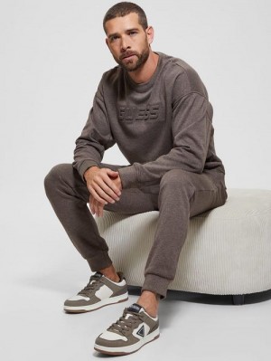 Guess Eco Fleece Crewneck Sweatshirt Bruin | GUESS-SN31578