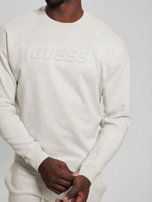 Guess Eco Fleece Crewneck Sweatshirt Wit | GUESS-SN31028