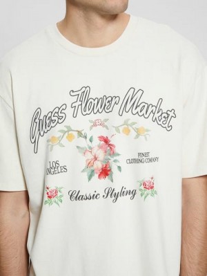 Guess Eco Flower Market Tee Wit | GUESS-SN30582
