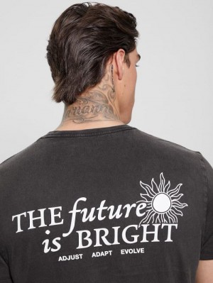 Guess Eco Future Is Bright Tee Zwart | GUESS-SN30651
