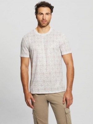 Guess Eco Gauze Crewneck Tee Wit | GUESS-SN30527