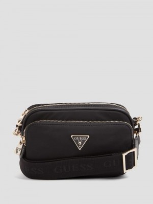 Guess Eco Gemma Camera Crossbody Zwart | GUESS-SN28834