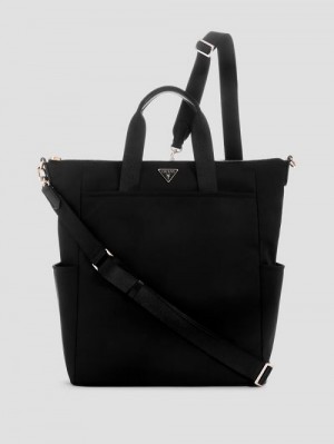Guess Eco Gemma Convertible Tote Backpack Zwart | GUESS-SN29447
