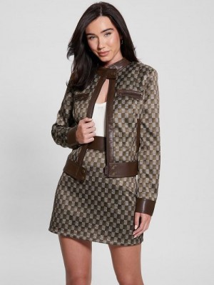 Guess Eco Greta Moto Jacket Bruin | GUESS-SN28055