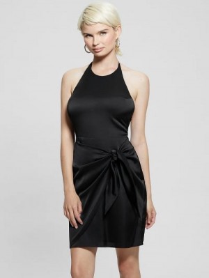 Guess Eco Harper Halter Dress Zwart | GUESS-SN26930