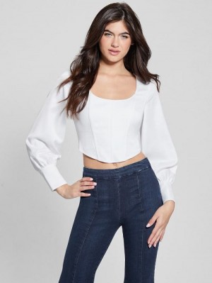 Guess Eco Isabel Corset Top Wit | GUESS-SN27473