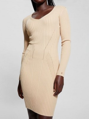 Guess Eco Isabella Sweater Dress Beige | GUESS-SN27029