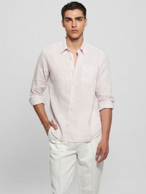 Guess Eco Island Linen Shirt Roze | GUESS-SN31224
