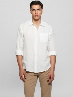 Guess Eco Island Linen Shirt Wit | GUESS-SN31187