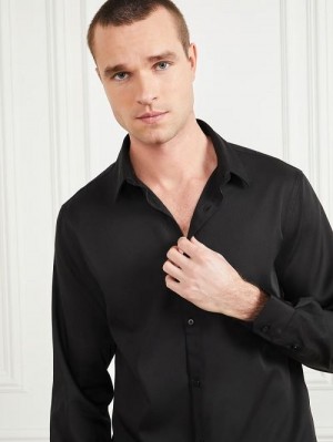 Guess Eco Jacob It Notched Shirt Zwart | GUESS-SN31139