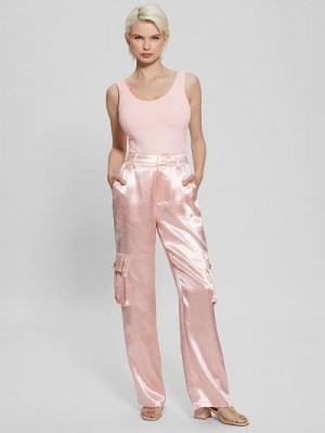 Guess Eco Jamie Satin Cargo Pants Roze | GUESS-SN28202