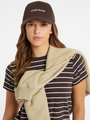 Guess Eco Jeans Logo Baseball Cap Bruin | GUESS-SN31924