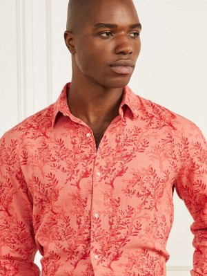 Guess Eco Joe Linen Shirt Rood | GUESS-SN31261