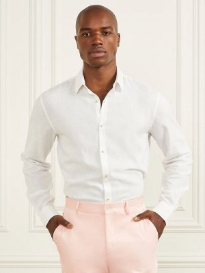 Guess Eco Joe Linen Shirt Wit | GUESS-SN31237