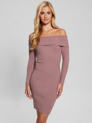 Guess Eco Julia Off-the-Shoulder Dress Roze | GUESS-SN26972