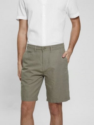 Guess Eco Linen Slub Shorts Bruin | GUESS-SN31355
