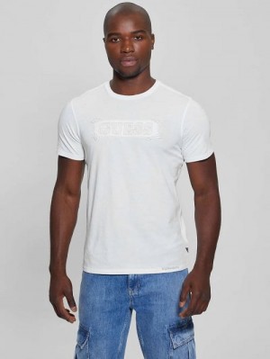 Guess Eco Logo Applique Tee Wit | GUESS-SN30560