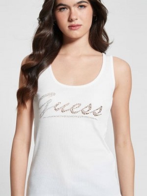Guess Eco Logo Tank Top Wit | GUESS-SN27063