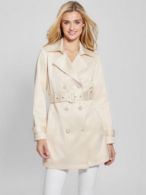 Guess Eco Luana Short Trench Coat Wit | GUESS-SN27891