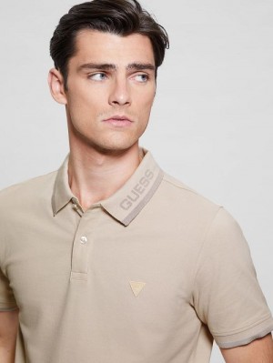 Guess Eco Lyle Logo Polo Beige | GUESS-SN31221