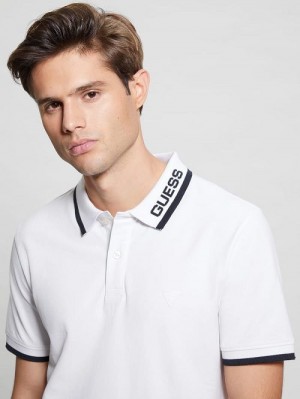 Guess Eco Lyle Logo Polo Wit | GUESS-SN31244