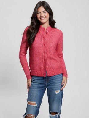 Guess Eco Macie Crochet Cardigan Roze | GUESS-SN27679