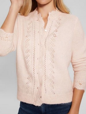 Guess Eco Macie Crochet Cardigan Roze | GUESS-SN27684
