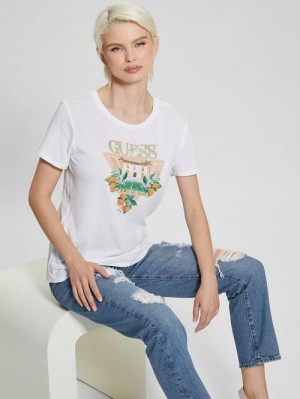 Guess Eco Mansion Easy Logo Tee Wit | GUESS-SN27072