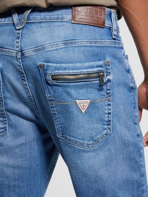 Guess Eco Mateo Zip Pocket Straight Jeans Blauw | GUESS-SN30433