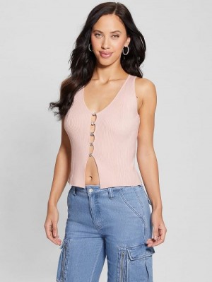 Guess Eco Meghen Alphabet Charm Sweater Roze | GUESS-SN27075