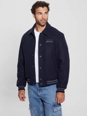 Guess Eco Melton Flight Jacket Blauw | GUESS-SN30857
