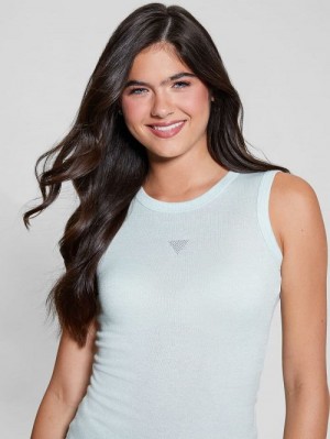 Guess Eco Michela Embellished Top Blauw | GUESS-SN27639
