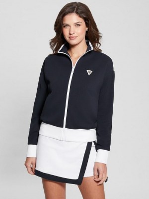Guess Eco Mylah Full-Zip Sweatshirt Blauw | GUESS-SN28401