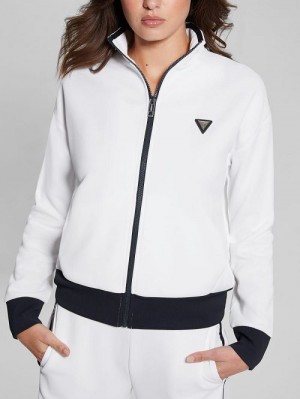 Guess Eco Mylah Full-Zip Sweatshirt Wit | GUESS-SN28395