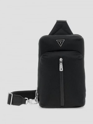 Guess Eco Nylon Crossover Bag Zwart | GUESS-SN31739
