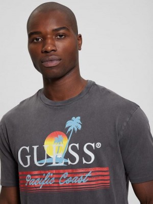 Guess Eco Pacific Coast Tee Grijs | GUESS-SN30523