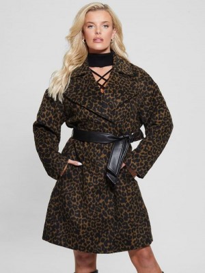 Guess Eco Patrizia Belted Coat Bruin | GUESS-SN27962