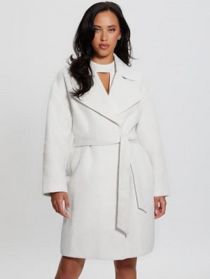 Guess Eco Patrizia Belted Coat Wit | GUESS-SN27963