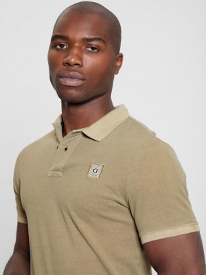 Guess Eco Pique Polo Bruin | GUESS-SN31218
