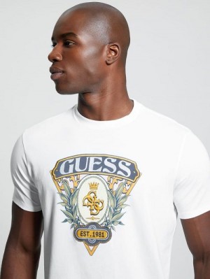 Guess Eco Quatro G Crest Tee Wit | GUESS-SN30660