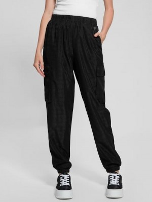 Guess Eco Quattro G Signature Cargo Joggers Zwart | GUESS-SN28478