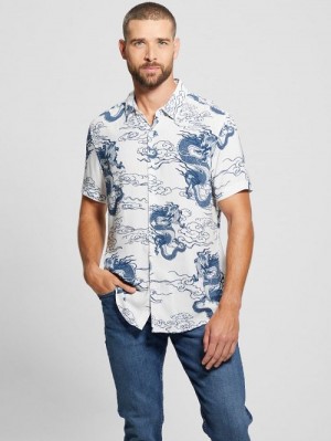 Guess Eco Rayo Dragon Shirt Blauw | GUESS-SN31228