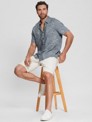Guess Eco Rayon Moroccan Floral Shirt Grijs | GUESS-SN31094