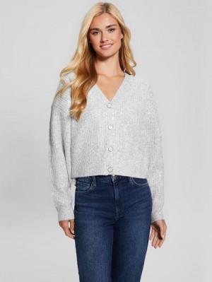 Guess Eco Riley Sequin Cardigan Grijs | GUESS-SN27418