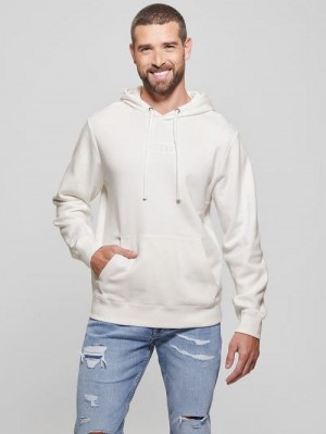 Guess Eco Roy Embossed Hoodie Wit | GUESS-SN31059