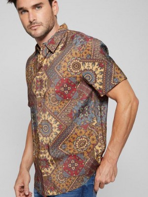 Guess Eco Sandwash Shashiko Shirt Multi | GUESS-SN31194